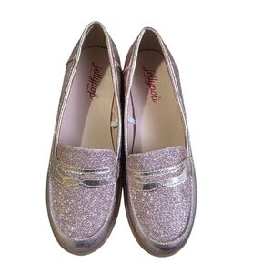 Jellypop Girl's Pink Glitter Loafers